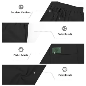 Detailed view of men's cargo shorts showing waistband, pockets, and fabric texture.