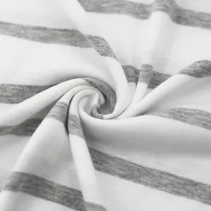 Close-up macro view showing the soft texture and grey-white stripes of breathable fabric