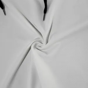 Detail view showing the breathable white mesh fabric texture of men's hooded tank top vest