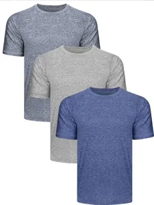 Men Quick-Dry Sport T-Shirt Heather Texture Crew Neck Short Sleeve Top For Basketball Running Fitness Workout Athletic Tee