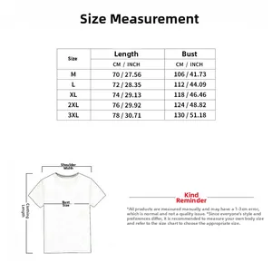Detailed size chart for men's slim fit athletic tank top with CM and Inch measurements.