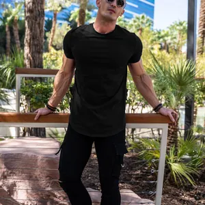Premium high-performance slim fit men's athletic black t-shirt for fitness and workout