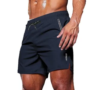 Professionelle marineblaue Sport-Shorts für Herren mit Reißverschlusstasche und Kordelzug