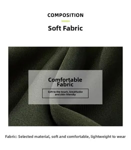 Macro view of heavyweight olive green knitted fabric material for men's casual sweatshirts