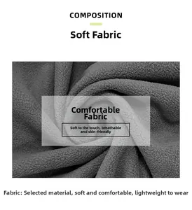 Macro detail of soft grey polar fleece fabric texture showing breathability and comfort