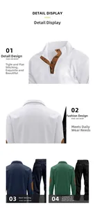 Detail view of men's half-zip stand collar sweatshirt with contrast elbow patches