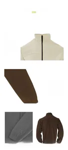 Detailed view showing the stand-up collar, zipper, and stitching of the fleece jacket