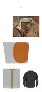 Vista detallada de la sudadera para hombre con media cremallera, cuello de forro polar.
