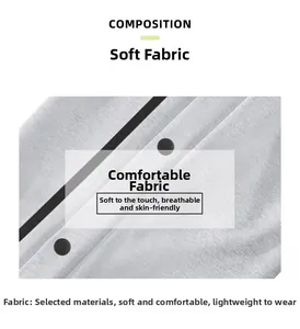 Close-up detail of soft breathable grey fabric for men's casual sports pants