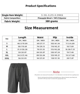Comprehensive size chart for men's breathable sports shorts with measurements in CM and INCH