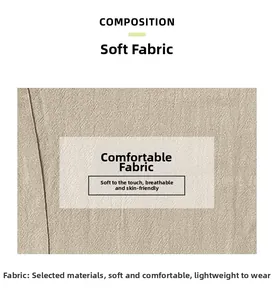 Vista macro del tejido transpirable beige suave para pantalones cargo ligeros para hombre