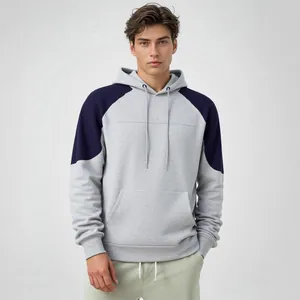 Lässiger Herren-Hoodie in Color-Block-Optik mit Raglanärmeln und Kängurutasche