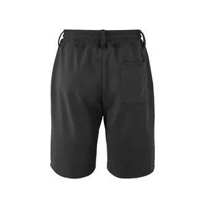 Breathable black athletic shorts for men featuring an elastic waist and a rear pocket