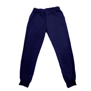 Pantalón de chándal azul marino para hombre con cintura elástica y puños acanalados.