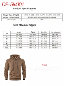 Guida alle taglie e specifiche del tessuto per la felpa jacquard da uomo con bottoni casual