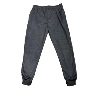 Pantalones de chándal gris marengo para hombre con cintura elástica y puños acanalados
