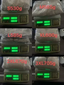 Detailed weight measurement for men's heavyweight jacquard hooded sweatshirts in six sizes