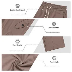 Vista dettagliata dei pantaloni sportivi casual da uomo con elastico in vita e tasche laterali