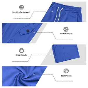 Viste macro dettagliate che mostrano la vita e la costruzione delle tasche dei pantaloni