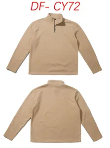 Detailansicht von Vorder- und Rückseite des Herren-Fleece-Sweatshirts mit halbem Reißverschluss