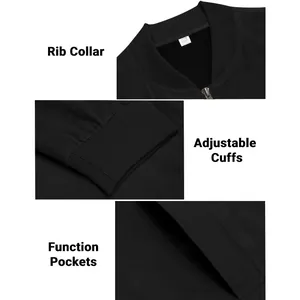 Detailed views of a black men's suede jacket showing rib collar, cuffs, and pockets.