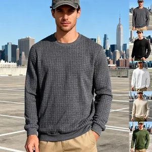 Lässiges Herren-Sweatshirt mit Rundhalsausschnitt und Jacquard-Karomuster in vielen Farben