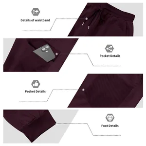 Dettagli ravvicinati dei pantaloni jogger jacquard da uomo con vita elastica e tasche.