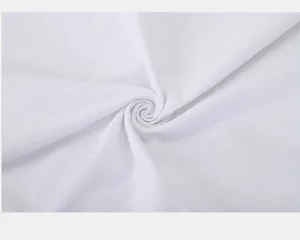 Close-up detail showing the breathable slub linen fabric texture of a white men's shirt.