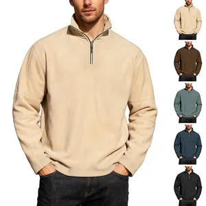 Herren Fleecepullover mit halbem Reißverschluss in verschiedenen Farben für den Winter