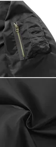 Detaillierte Makroansicht der Ärmeltasche und der Stofftextur eines Bomberjackets