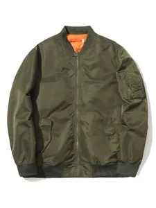 Herren Amerikanischer Stil MA-1 Bomberjacke Klassisch Einfarbig Windjacke Baseball Flugmantel Für Frühling Herbst Regulär Top
