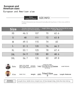 Detailed size chart for men's casual long-sleeved breathable V-neck shirt with model info