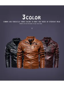 Giacche da motociclista in pelle PU da uomo in nero, marrone e bordeaux scuro.