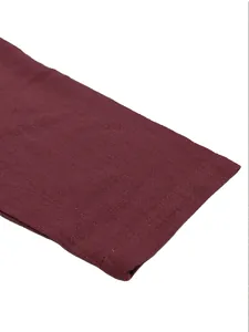 Burgundy men's casual long-sleeve shirt with breathable lightweight fabric texture
