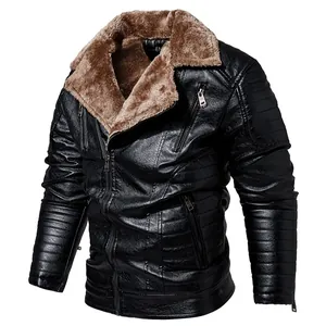 Close-up of black PU leather jacket with faux fur lining and quilted shoulder detail