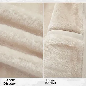 Détail de la veste en daim pour hommes montrant la doublure en fourrure et poche