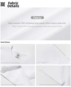 Vista dettagliata della qualità delle cuciture e della trama del cotone pesante 300g della t-shirt.
