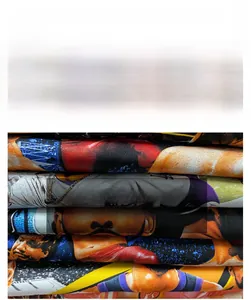 Detail of heavyweight cotton T-shirts featuring high-quality 8+1 color digital direct prints