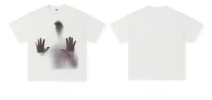 Detail view showing front and back of heavy cotton T-shirt with 'Break Silence' print