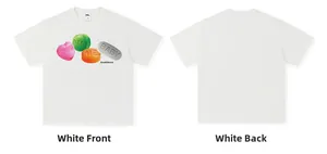 Detailed view of white heavyweight cotton streetwear T-shirt showing front and back