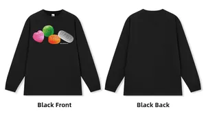 Heavyweight black long-sleeved t-shirt with YOU NEED ME BABY street style print