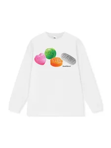 Streetwear white long sleeve cotton t-shirt featuring YOU NEED ME BABY graphic