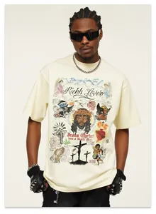 Vintage heavy cotton T-shirt featuring an intricate hand-drawn angel graffiti print