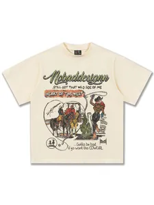 T-shirt épais blanc crème avec illustration de cow-girl vintage et imprimé graphique