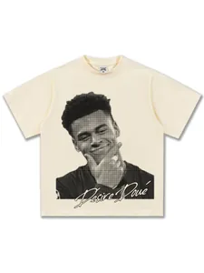 Graphic Desire Doue high street t-shirt featuring vintage halftone portrait and signature