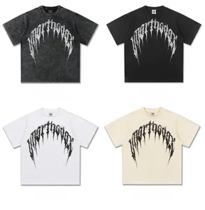Four color variations of heavy cotton street style t-shirts with gothic thorn print