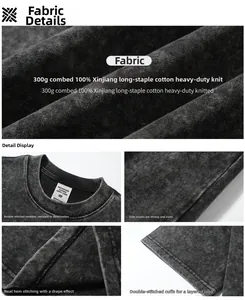 Macro detail showing 300g heavy-duty knitted washed cotton fabric and stitching quality