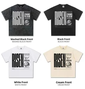 Multi-color American street style heavy cotton T-shirts with graphic prints