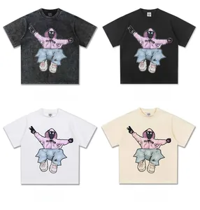 Heavyweight 300g combed cotton t-shirt with American anime cartoon character graphic print