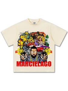 Premium heavyweight cotton T-shirt with a detailed American hip-hop manga graphic design